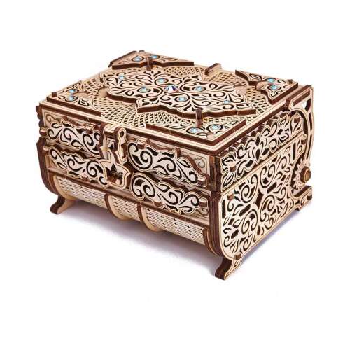3D puzzle mecanic, Cutie de bijuterii cu 15 Cristale Swarovski, WT, lemn, 1 92010555