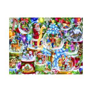 Drevená skladačka s vianočnými snehovými guľami, 505 dielikov, veľkosť L, Wooden City - Trefl Puzzle