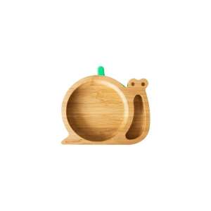 Green Snail Bamboo Suction Plate for Kids, Eco Friendly, BPA Free - Kids' Plate