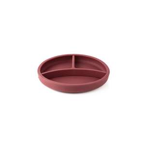 Ecorascals silicone divided plate, burgundy, for baby led weaning, suction base, removable divider - Kids' Plate