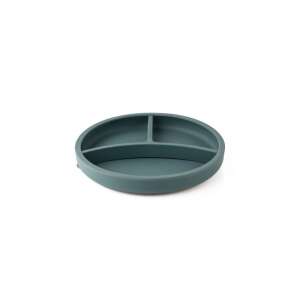 Ecorascals silicone divided plate, teal blue, for baby led weaning, suction base, dishwasher safe - Kids' Plate