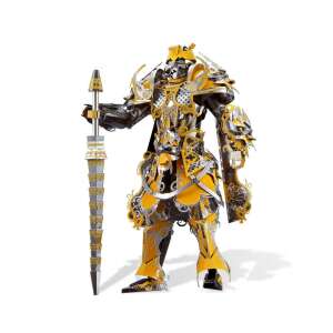 Piececool 3D Fém Puzzle Guardian, összeszerelt modell, 156 darab, sárga és ezüst, álló harcos karddal - Piececool