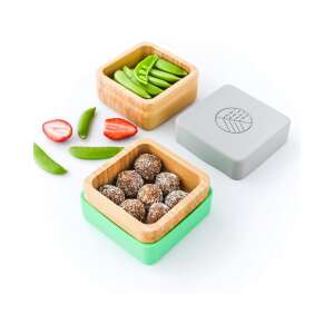 Eco Rascals 2er Pack Bambus Snackbehälter, Grün und Grau, Set mit 2, Umweltfreundlich, Wiederverwendbar, Nachhaltig, Snackbehälter, Lebensmittelbehälter, Gesunde Snacks, Snacks für unterwegs, Snacks für Kinder - Lebensmittel- und Getränkebehälter für Kinder