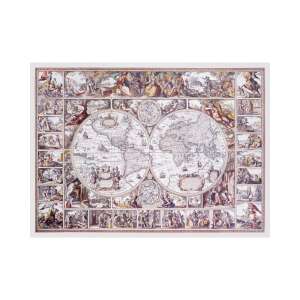 Wooden jigsaw puzzle of a vintage world map with 1010 pieces - Puzzle