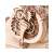 ROKR Magic Cello 3D Drevená Puzzle, 199 dielov, detail ozubených kolies