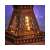 Close-up of the RoLife Eiffel Tower 3D puzzle with lights, showing the intricate details of the structure