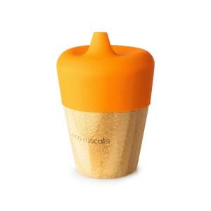 Eco Rascals 190 ml Bambus-Trinkbecher mit orangefarbenem Silikondeckel - Trinkbecher, Becher