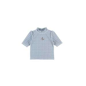 Archimede Belgium Kék pöttyös TOP UV 4 év, blue and white patterned long sleeve shirt for girls - Kids' Long-Sleeve Shirt