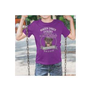 Minden ember egyenlőnek születik de csak a legjobbak lesznek rottweiler gazdik egyedi mintás gyerek póló 94354349 Gyerek póló