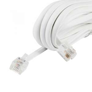White 5 meter telephone cable with RJ11 connectors - Telephone Cable