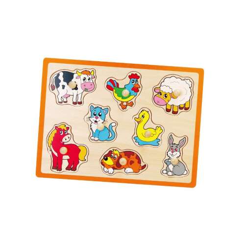 Viga Farm fa puzzle gyerekeknek 8 darabos, farmi állatokkal