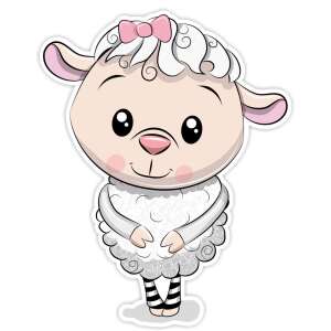 Süßes Cartoon-Schaf-Wandaufkleber für Kinderzimmer - Wandsticker für Kinder