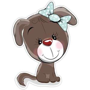 Süßes Cartoon-Hündchen mit Schleife, Marko Falidekor habszivacs kutya SRP-031 Wandaufkleber - Wandsticker für Kinder