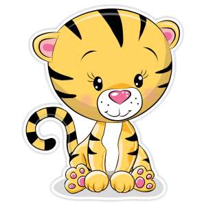 Süße Cartoon-Tiger-Wandaufkleber, Marko Falidekor SRP-032 - Wandsticker für Kinder
