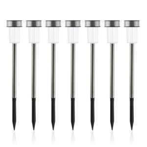 Set de 7 lampi LED solare Garden Oh My Home pentru alei, oțel inoxidabil și plastic, lumină albă - ProGarden