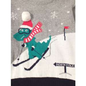 IDEXE dinó mintás szürke karácsonyi baba pulóver 35117708 Gyerek pulóver, kardigán
