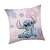 Lilo és Stitch rózsaszín párna virágmintával, 35x35cm