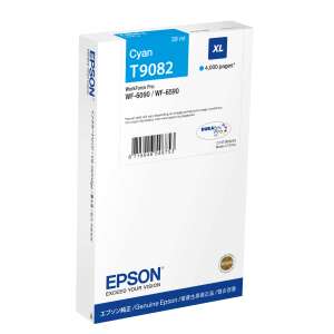 Epson T9082 Cyan Ink Cartridge, XL, 4000 pages, for WorkForce Pro WF-6090/WF-6590 printers - Office Supplie & Stationery