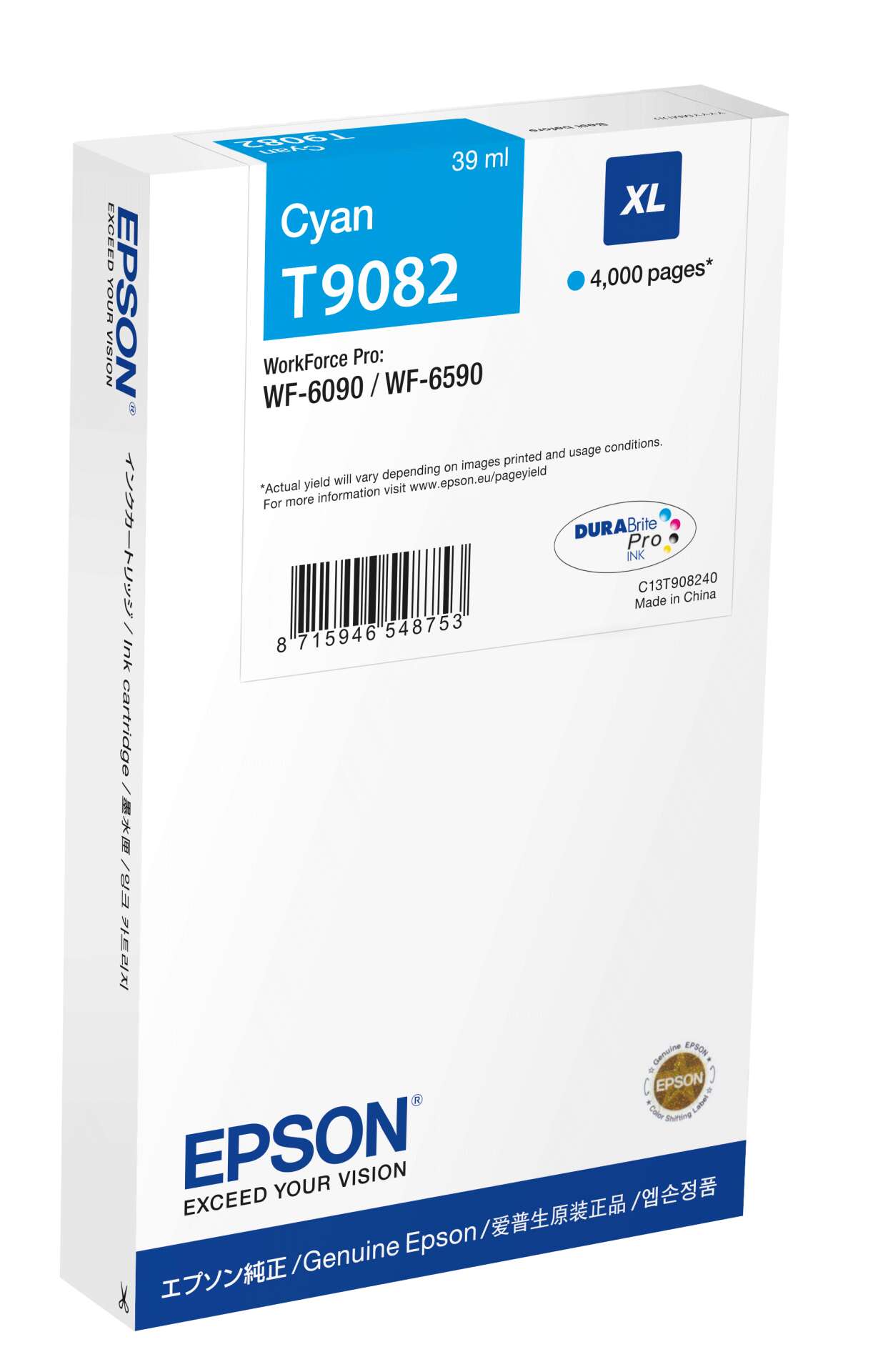 Epson T9082 Tintapatron Cyan 4K , C13T90824N