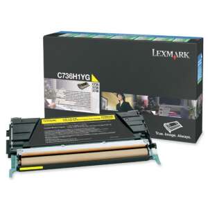 Lexmark C736H1YG Yellow Toner Cartridge with Retail Box - Lexmark Printer Toner