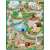 Ricokids Premium Zoo Playmat, 120x92cm, washable, colorable, with markers, for kids