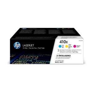 HP LaserJet 410X High Yield Toner Cartridge Tri-Pack for HP LaserJet Pro M452, M477 Printers - HP