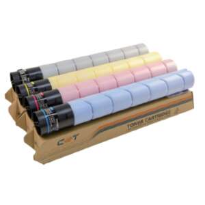 Set of 4 compatible toner cartridges for Konica Minolta Bizhub C458, C558, C658, Develop ineo +458, +558, +658 printers, including cyan, magenta, yellow, and black - Office technology