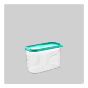 Enger műanyag tároló doboz fedővel, fehér és türkiz - Tárolás & Rendszerezés