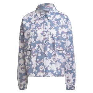 Adidas women's floral print track top, front view - Adidas Women's Sweater