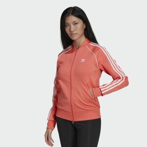 Adidas Superstar women's pink track jacket with white stripes - Adidas Women's Sweater