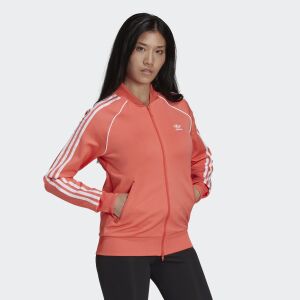 Adidas Superstar women's pink track jacket with white stripes - Adidas Women's Sweater