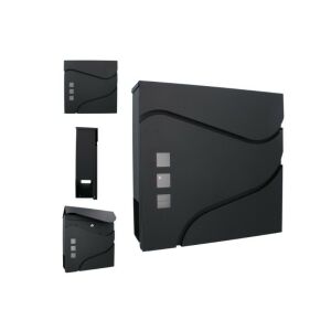 Moderner gewellter Metallbriefkasten - Anthrazitgrau - 37x37x10,5 cm 142118269 - Briefkästen