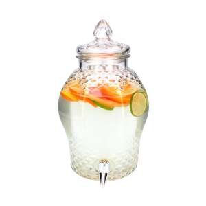 Efektná fľaša s limonádou so skleneným vekom a kohútikom na nápoje 5,7 l