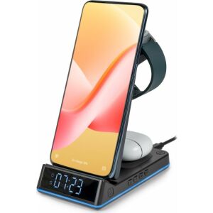 Thomson Mobility CL750IS 4-in-1 Kabellose Ladestation mit Wecker und Nachtlicht - Wecker