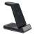 Side view of Thomson Mobility CL750IS 4-in-1 wireless charging station with alarm clock, black