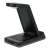 Back view of Thomson Mobility CL750IS 4-in-1 wireless charging station with alarm clock, black
