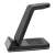Side view of Thomson Mobility CL750IS 4-in-1 wireless charging station with alarm clock, black