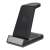Front view of Thomson Mobility CL750IS 4-in-1 wireless charging station with alarm clock, black