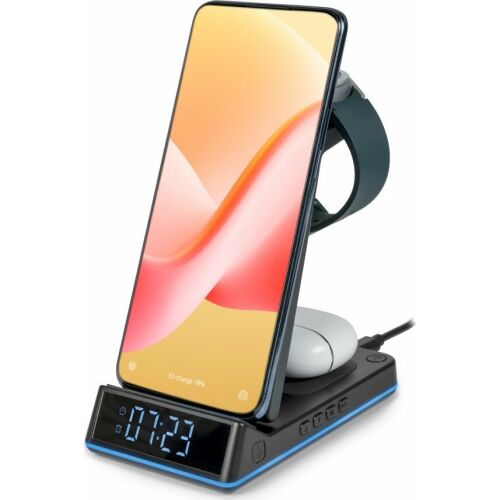 Thomson Mobility CL750IS 4-in-1 Wireless Charging Station with Alarm Clock and Night Light