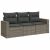 VidaXL 3 részes szürke polyrattan ülőgarnitúra 97240395