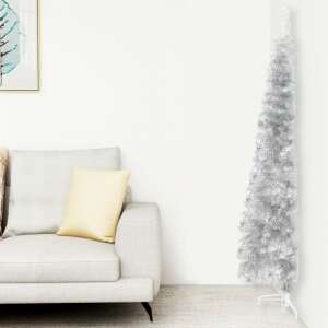 ezüst vékony fél műkarácsonyfa állvánnyal 210 cm 92102529 