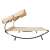 Pepita beige double sun lounger with adjustable canopy and pillows, side view