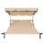 Pepita beige double sun lounger with canopy and pillows, front view
