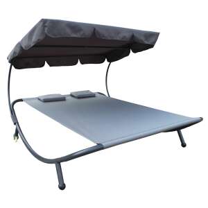 Pepita double sun lounger with shade and cushions #grey