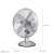Rozmery strieborného stolného ventilátora Columbia Vac WGC40, zobrazujúce výšku, šírku a priemer