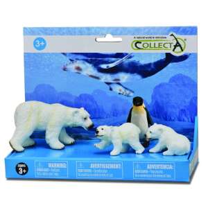 CollectA 4-piece polar bear and penguin figurine set, a realistic and educational toy for children ages 3 and up - Figure
