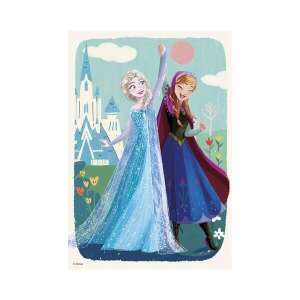 Frozen puzzle, Anna and Elsa standing in front of the castle - Dino