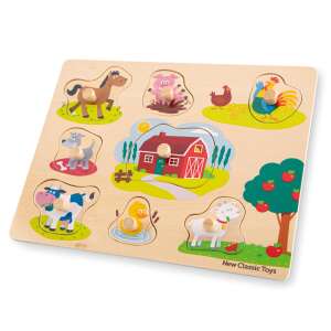 New Classic Toys farm puzzle, 9 pieces, wooden, for toddlers, educational toy - Baby Puzzle