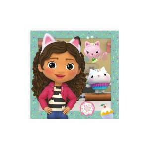 Puzzle 3 în 1 Gabby's Dollhouse cu Gabby și prietenii ei pisici - Puzzle 3D & Puzzle cu burete