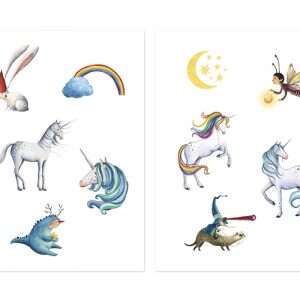 Londji Unikornis tetoválások gyerekeknek, 10 darabos csomag, különféle mintákkal - Londji